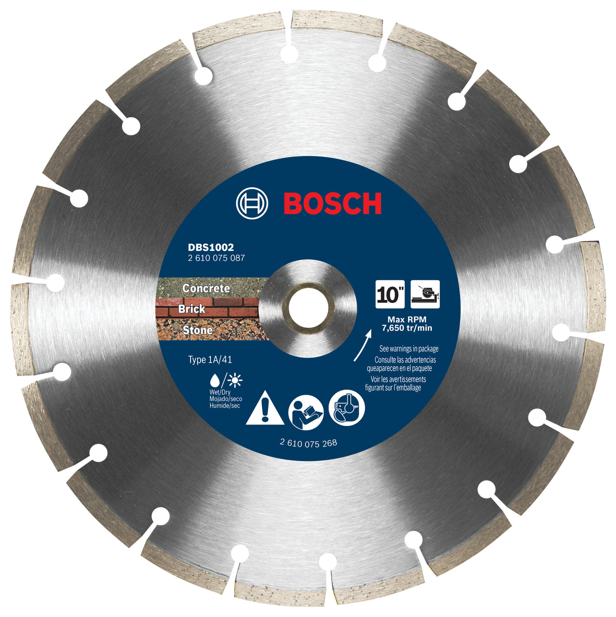 Bosch DBS1002 10 In. Premium Segmented Rim Blade for Rough Cuts