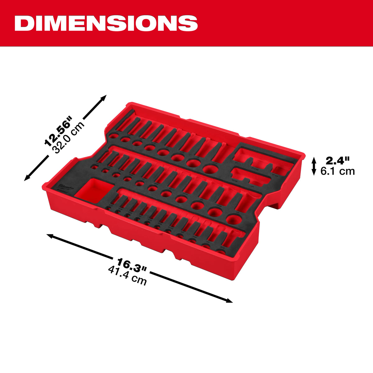 65 pc. 1/4”, 3/8”, & 1/2” Drive SAE Socket Set with Tray for PACKOUT™ Drawers