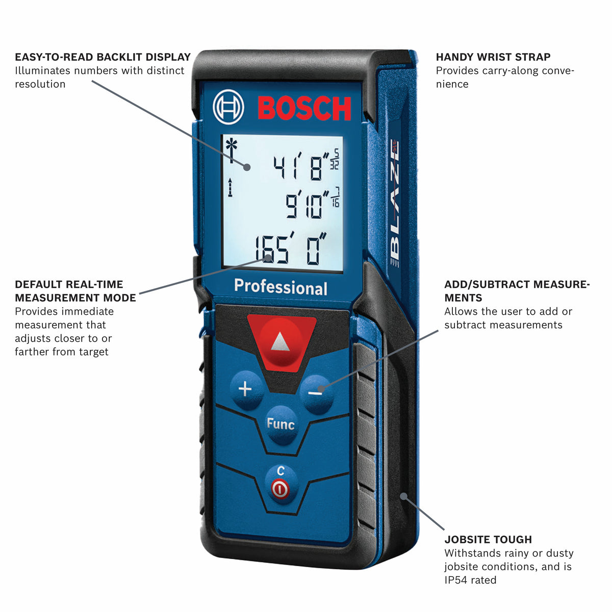 Bosch GLM165-40 BLAZE Pro 165 Ft. Laser Measure