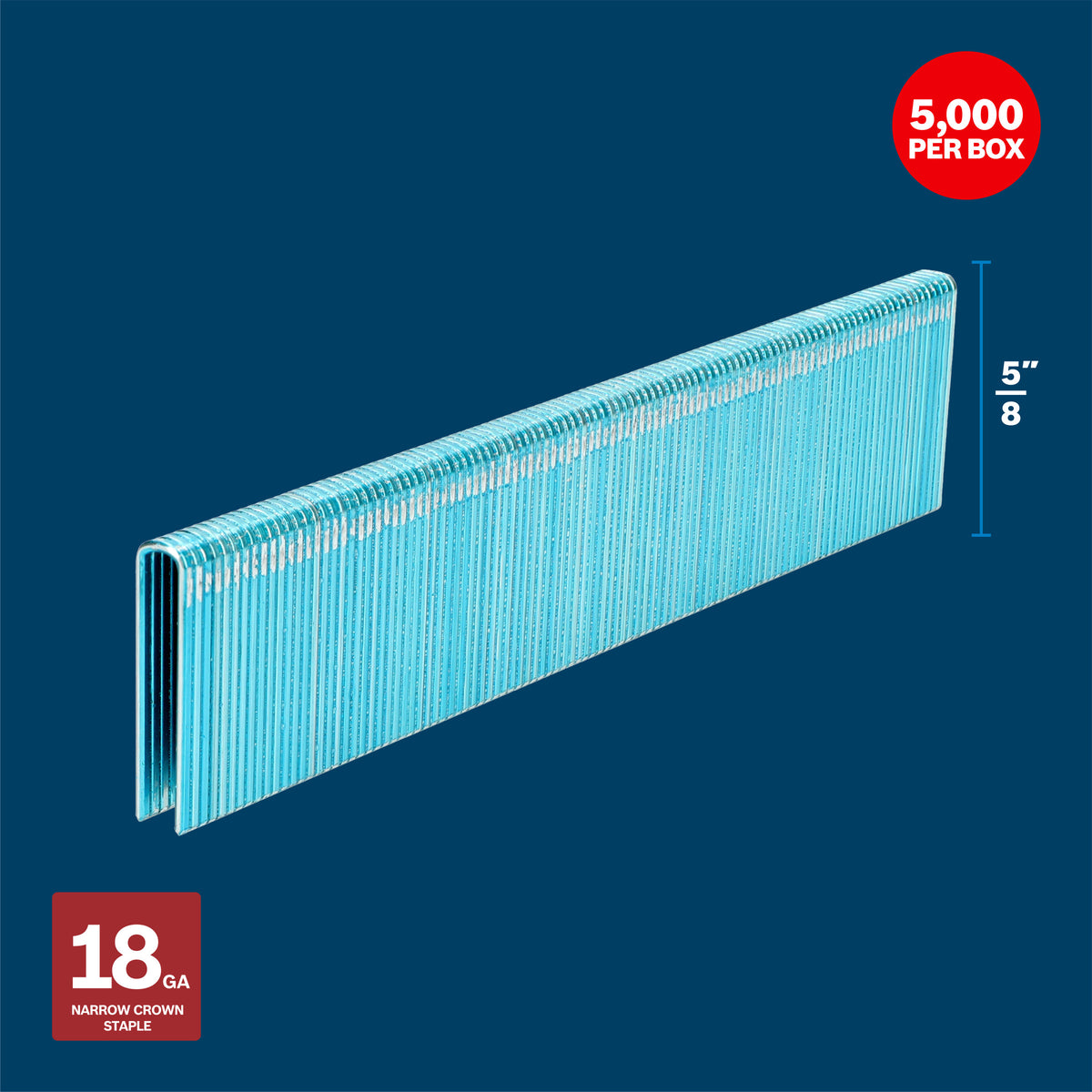 Bosch GTH18G062GV 5/8 In. 18ga Narrow Crown Staples (5000 Per Box)