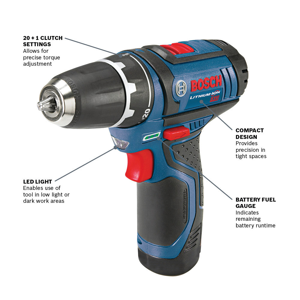 Bosch PS31-2A 12V Max 3/8 In. Drill/Driver Kit