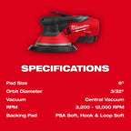 M12™ FUEL™ 6" Random Orbital Sander (3/32")