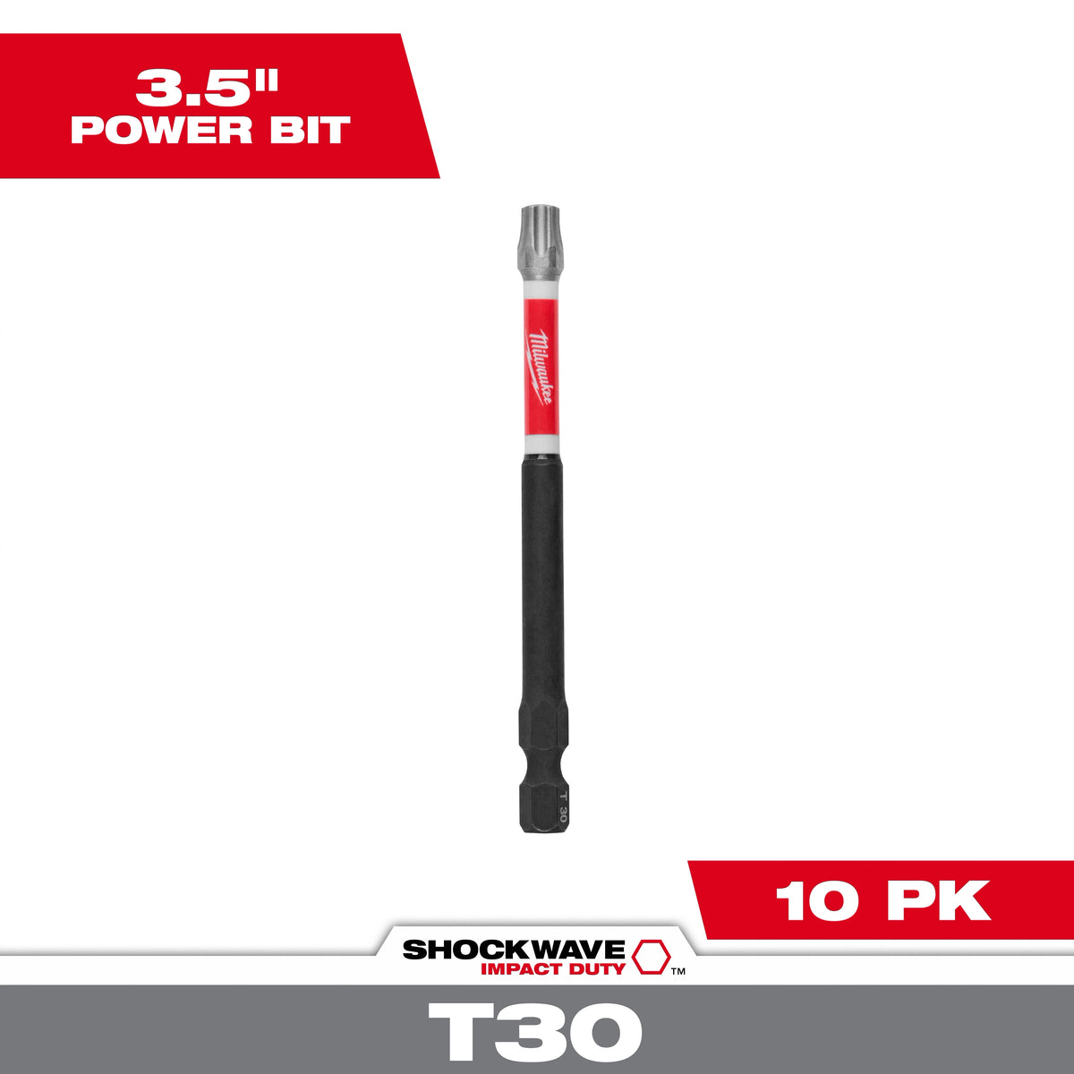Milwaukee SHOCKWAVE Impact Duty 3-1/2" Power Bit TORX T30 (25-Pack) | 48-32-4598