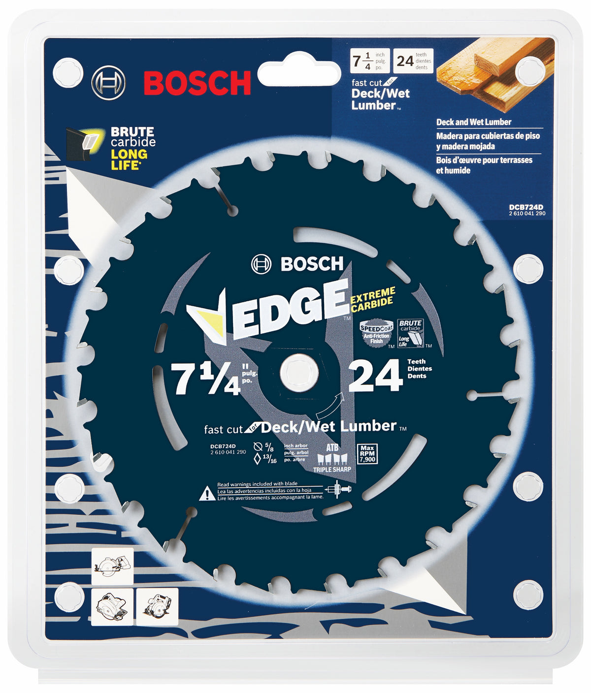 Bosch DCB724 7-1/4 In. 24 Tooth Edge Circular Saw Blade for Framing