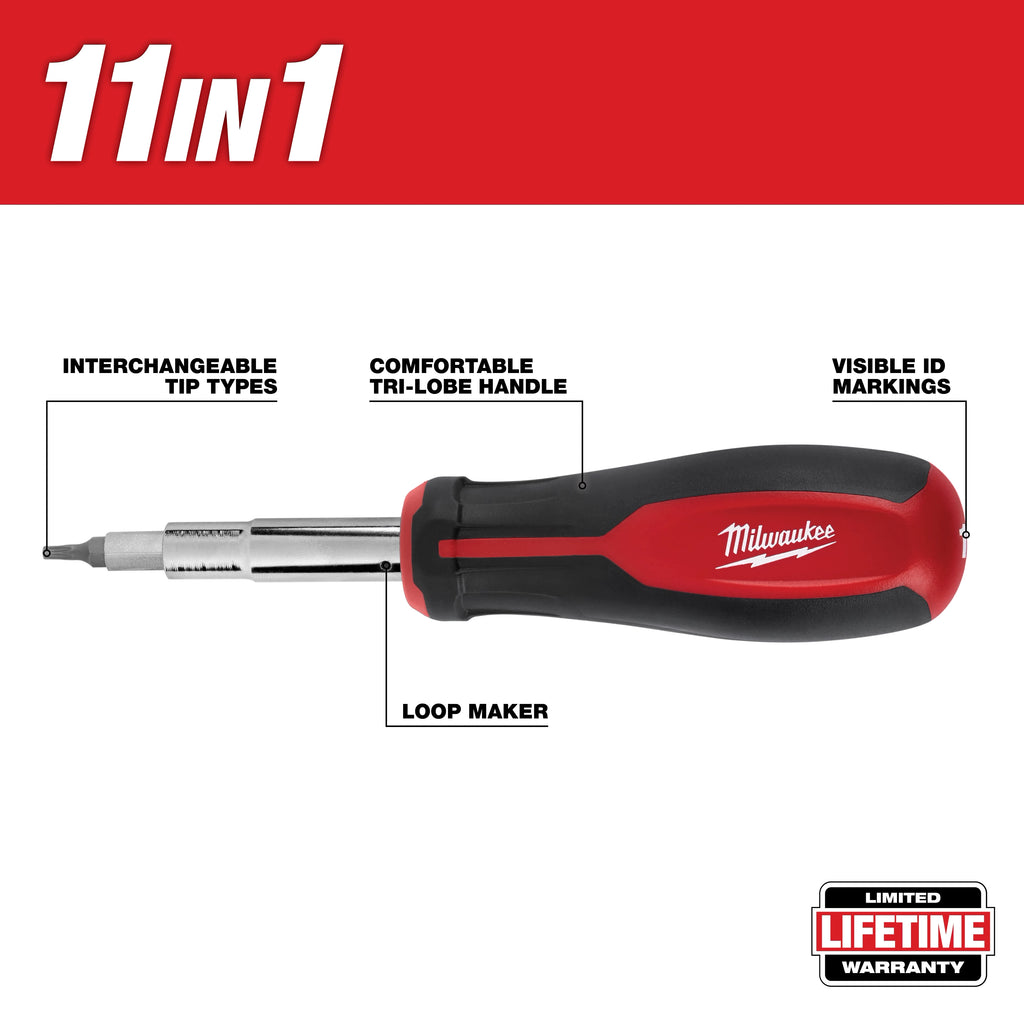 2pc 11-in-1 Multi-Bit Screwdriver and 6-IN-1 Stubby Multi-Bit Screwdriver Set
