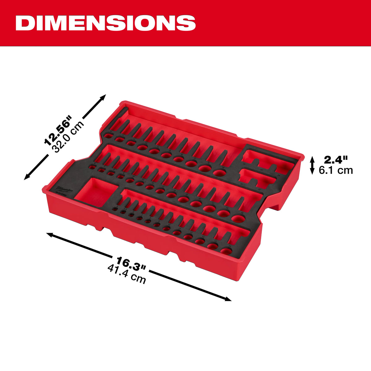 77 pc. 1/4”, 3/8”, & 1/2” Drive Metric Socket Set with Tray for PACKOUT™ Drawers
