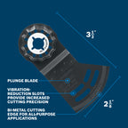 Bosch OSL218F 2-1/8 In. Starlock Oscillating Multi-Tool 2-in-1 Dual-Tec Bi-Metal Plunge Blade