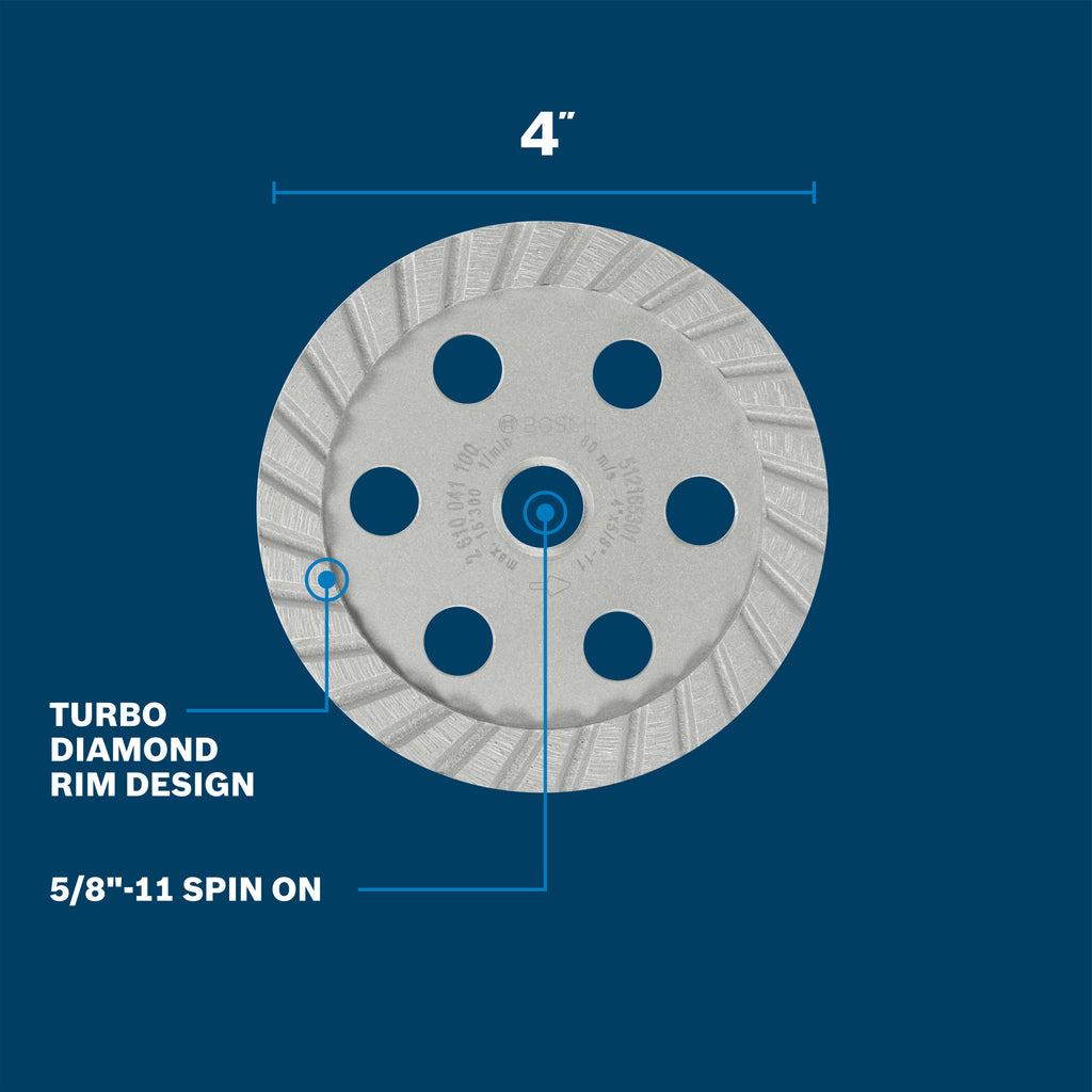 Bosch DCT0401 4 In. Turbo Diamond Cup Wheel
