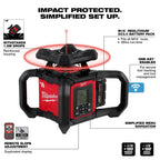 Milwaukee M18 Red Exterior Dual Slope Rotary Laser Level Kit with  Receiver, Remote, Grade Rod & Tripod | 3704-21T