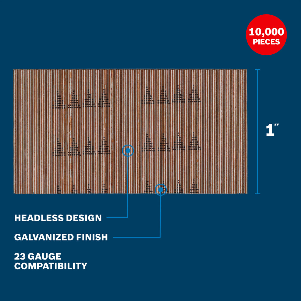Bosch GNH23G100GV 1 In. 23g Pins - Galvsd (10,000 Count)