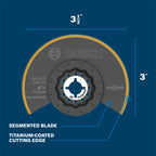 Bosch OSL312T 3-1/2 In. Starlock Oscillating Multi Tool Titanium Bi-Metal Segmented Saw Blade