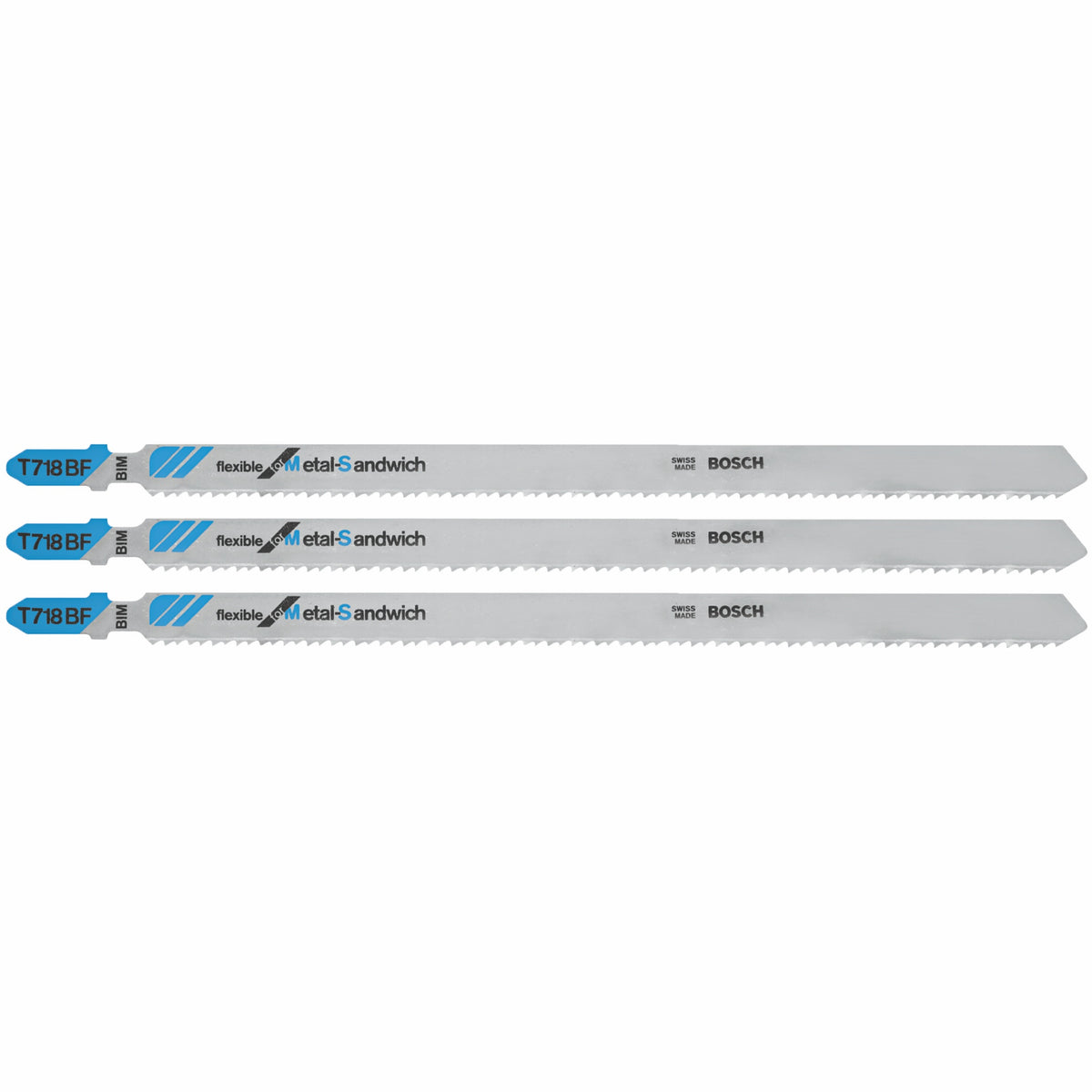 Bosch T718BF3 3 pc. 7 In. 14 TPI Flexible for Sandwich T-Shank Jig Saw Blades