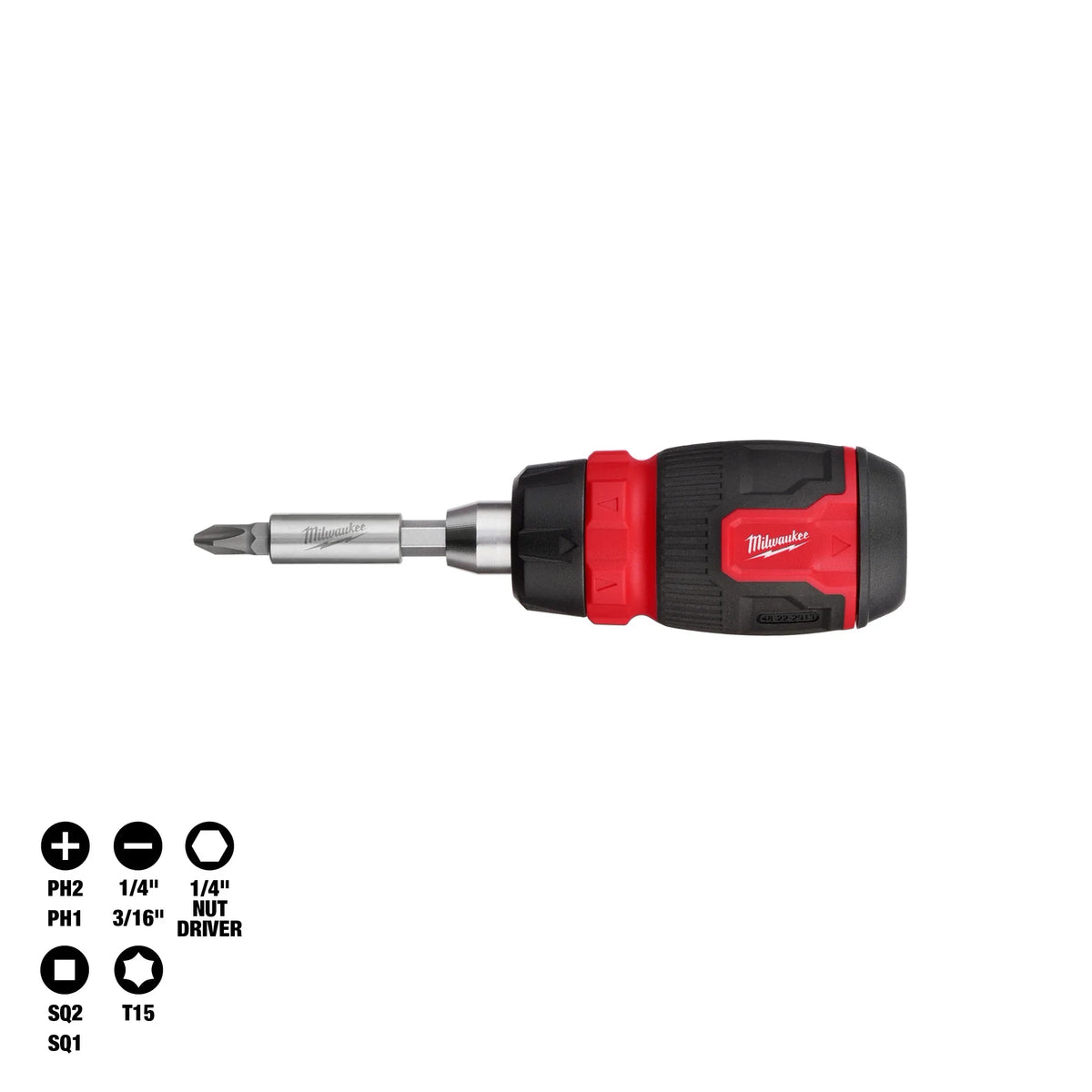 Milwaukee 8-in-1 Ratcheting Compact Multi-Bit Screwdriver | 48-22-2913