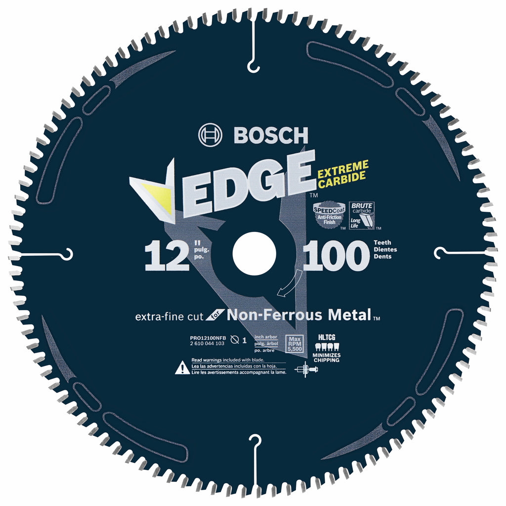 Bosch PRO12100NFB 12 In. 100 Tooth Edge Non-Ferrous Metal-Cutting Circular Saw Blade