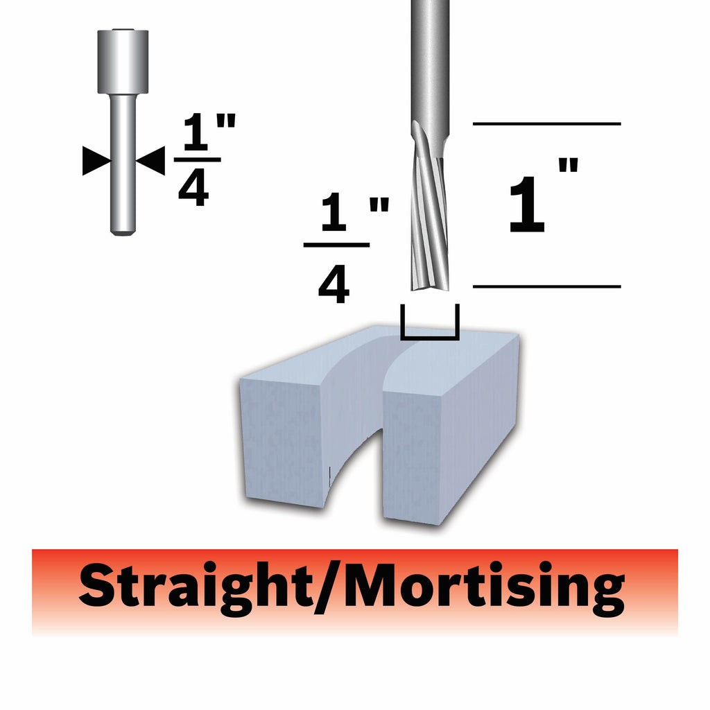 Bosch 85611M 1/4 In. Solid Carbide Double Flute Acrylic Router Bit