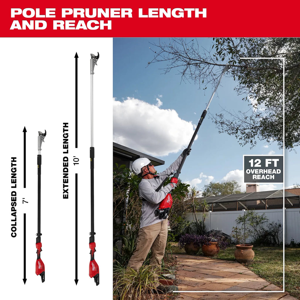 Milwaukee M18 Brushless Telescoping Pole Pruning Shears – Configuration Options