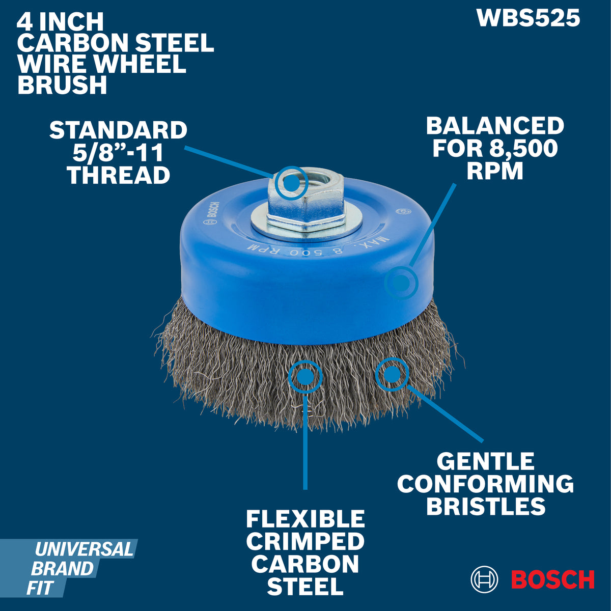 Bosch WBS525 4" Wire Cup Brush