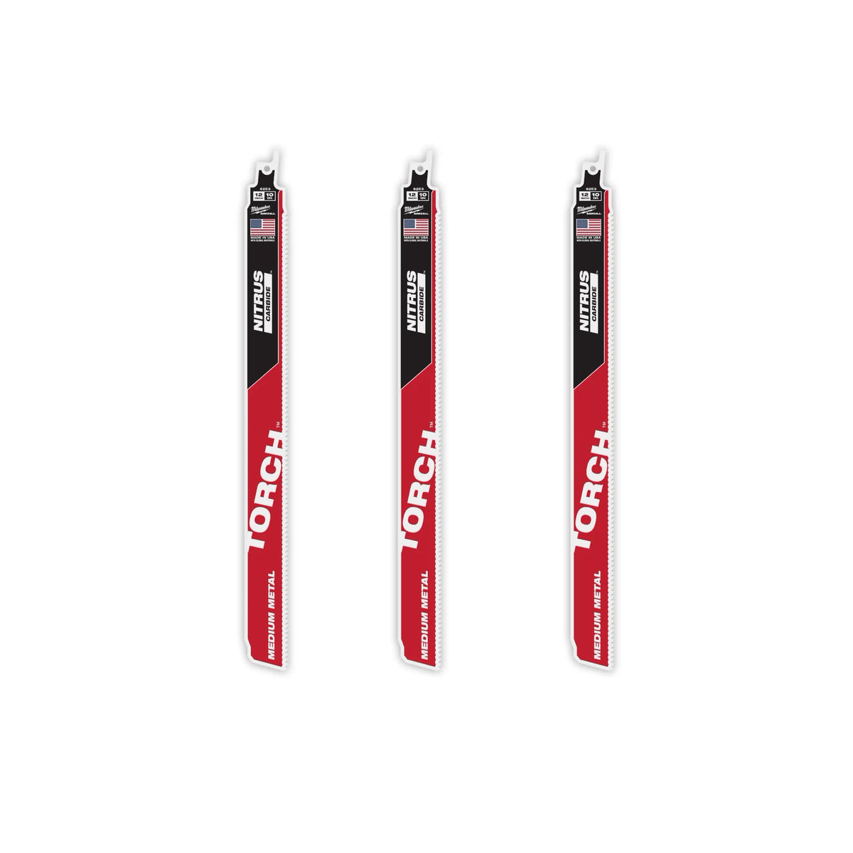 Milwaukee 12" 10TPI TORCH with NITRUS Carbide Teeth for Conduit and Strut 3PK | 48-00-6353