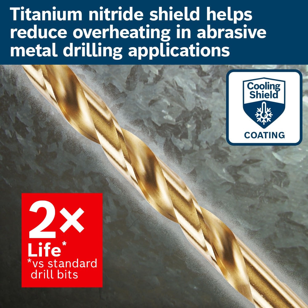Bosch TI14 14 pc. Titanium Nitride Coated Metal Drill Bit Set