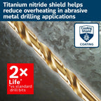 Bosch TI2143IM 1/4 In. Impact Tough Titanium Nitride Coated Drill Bit