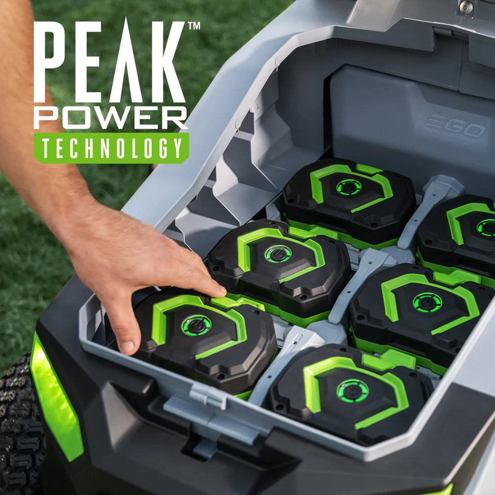 EGO Power+ 42" T6 Lawn Tractor with 6 x 6.0Ah Batteries, 700W Turbo Charger, and Charging Adapter