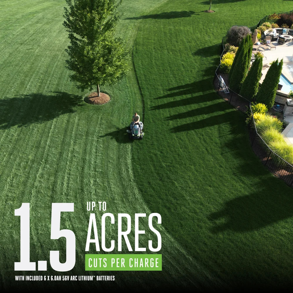 EGO Power+ 42" T6 Lawn Tractor with 6 x 6.0Ah Batteries, 700W Turbo Charger, and Charging Adapter