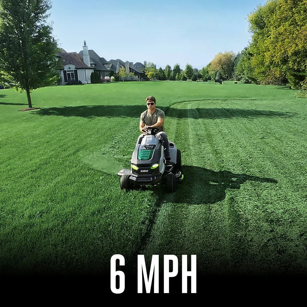 Power+ 42" T6 Lawn Tractor with 6 x 6.0Ah Batteries, 700W Turbo Charger, and Charging Adapter
