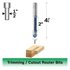 Bosch 85407M 1/2 In. x 2 In. Carbide Tipped 1-Flute Pilot Panel Straight Bit