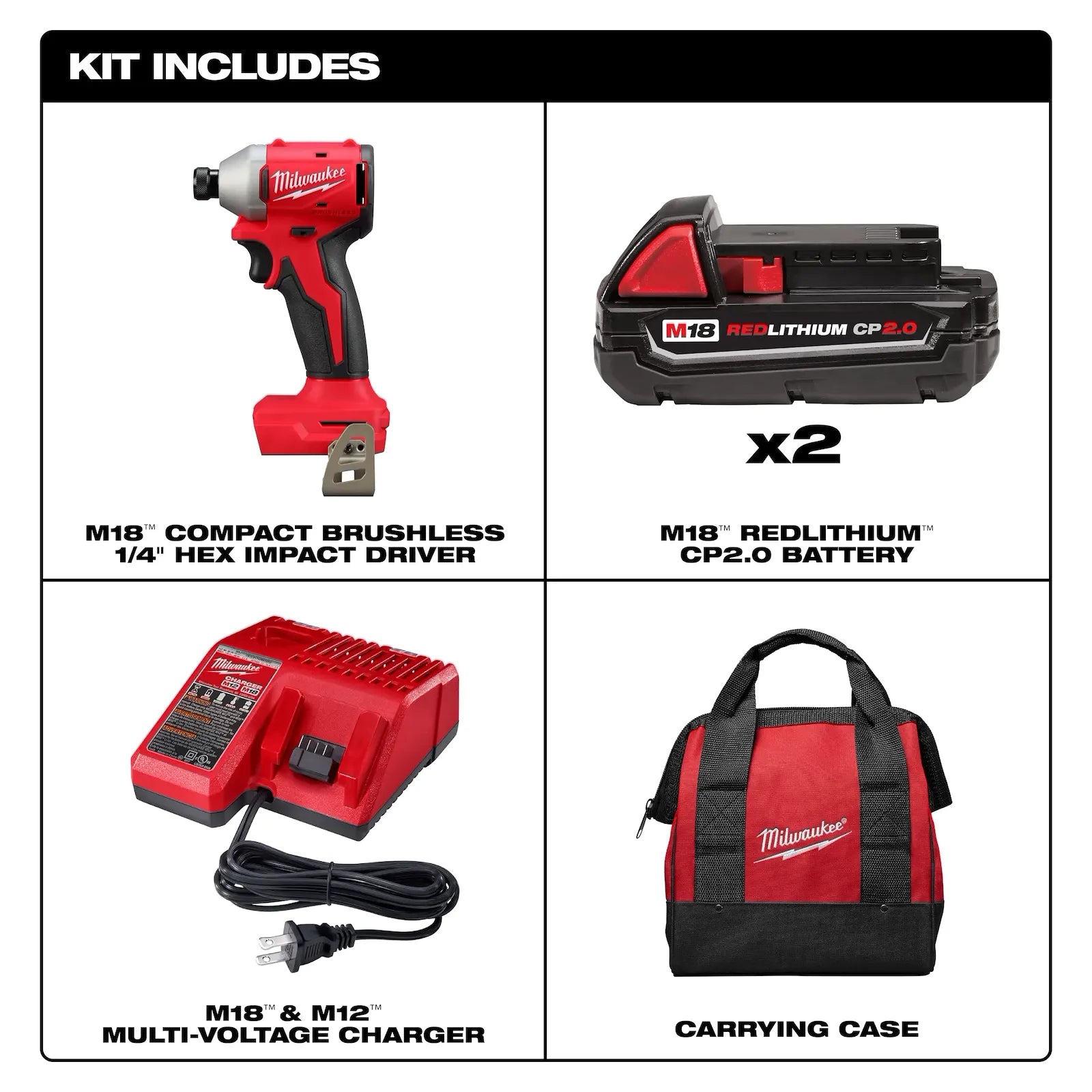 M18™ Compact Brushless 1/4" Hex Impact Driver