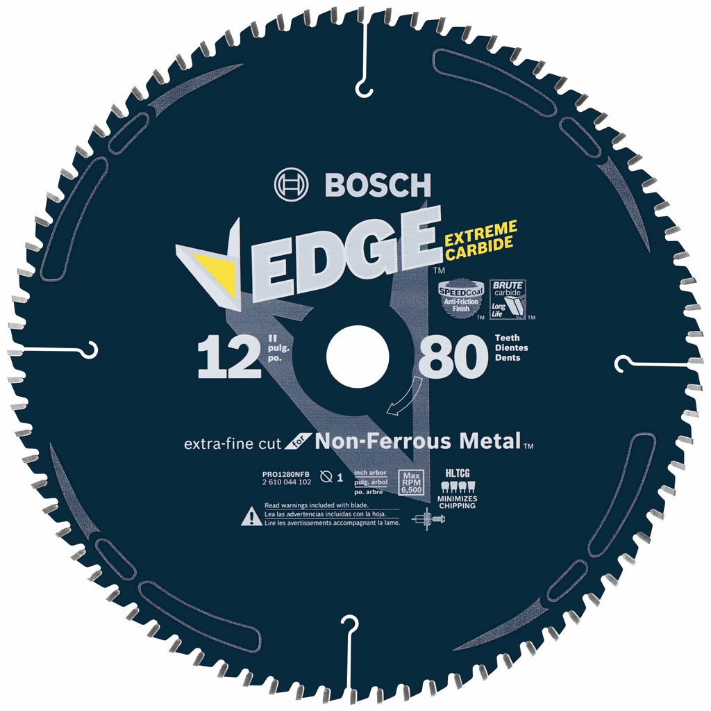 Bosch PRO1280NFB 12 In. 80 Tooth Edge Non-Ferrous Metal-Cutting Circular Saw Blade