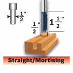 Bosch 85242MC 1/2 In. x 1-1/2 In. Carbide-Tipped Double-Flute Straight Router Bit