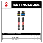 2PC SHOCKWAVE™ Impact Duty QUIK-CLEAR™ 2-in-1 Magnetic Nut Driver Set