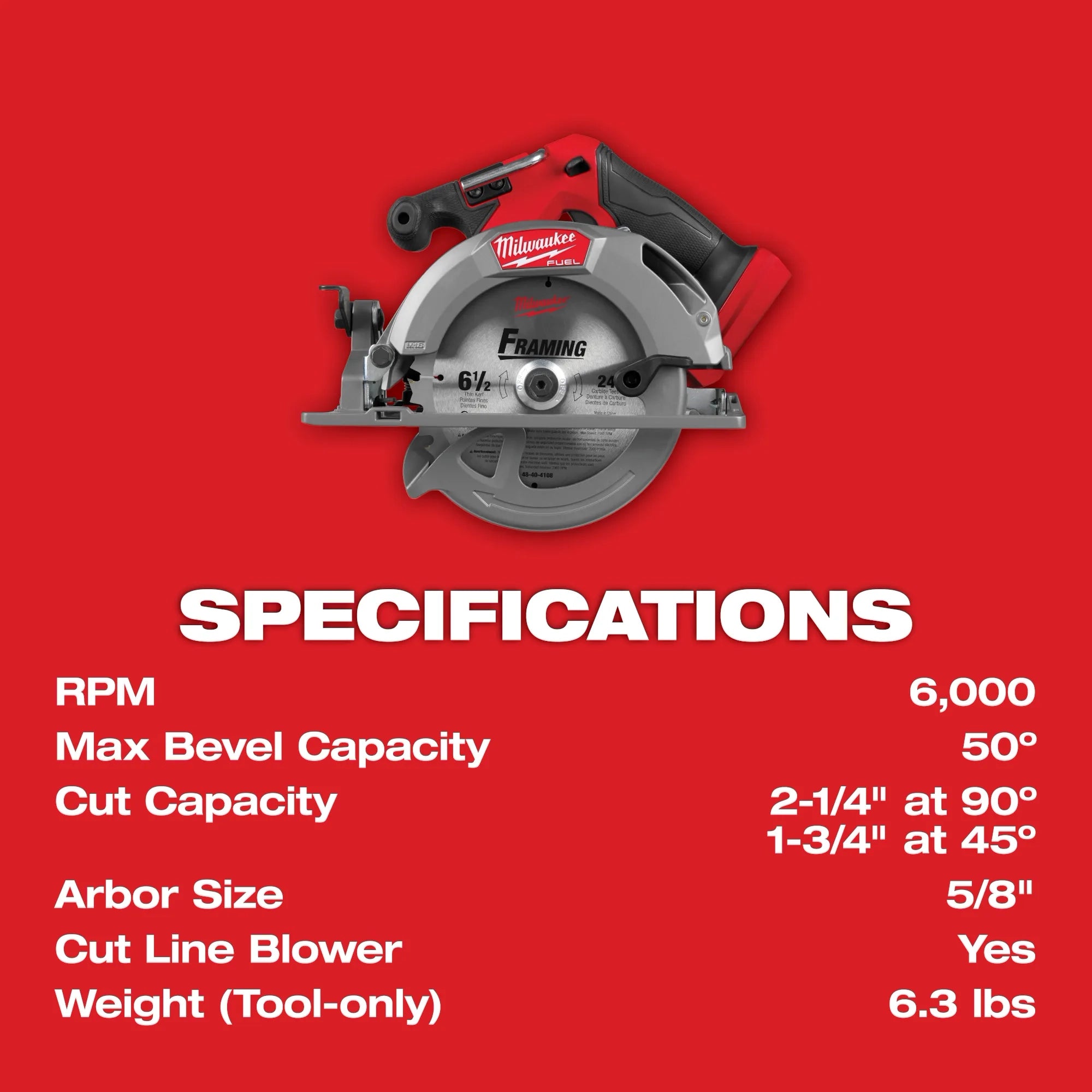 M18 FUEL™ 6-1/2” Circular Saw