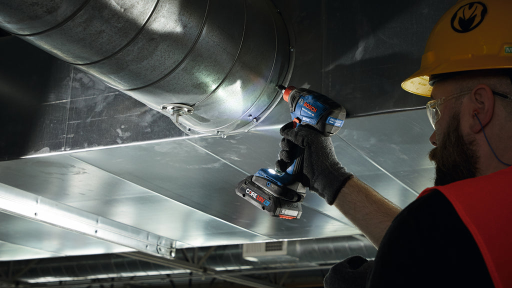 Bosch GDX18V-1860CB25 18V Connected-Ready Two-In-One 1/4 In. and 1/2 In. Bit/Socket Impact Driver/Wrench Kit with (2) CORE18V 4 Ah Advanced Power Batteries and (1) Connectivity Module