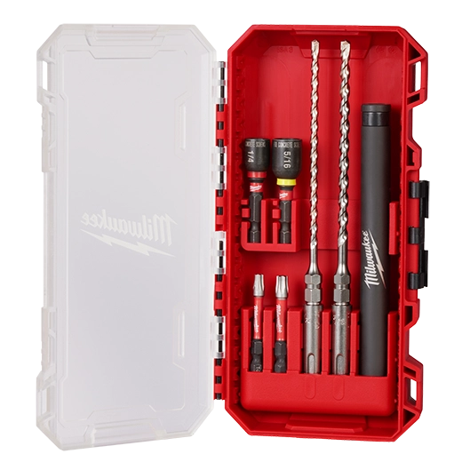 Milwaukee 7-Piece SDS Plus M/2 2-Cutter Concrete Screw Install Kit | 48-20-7497