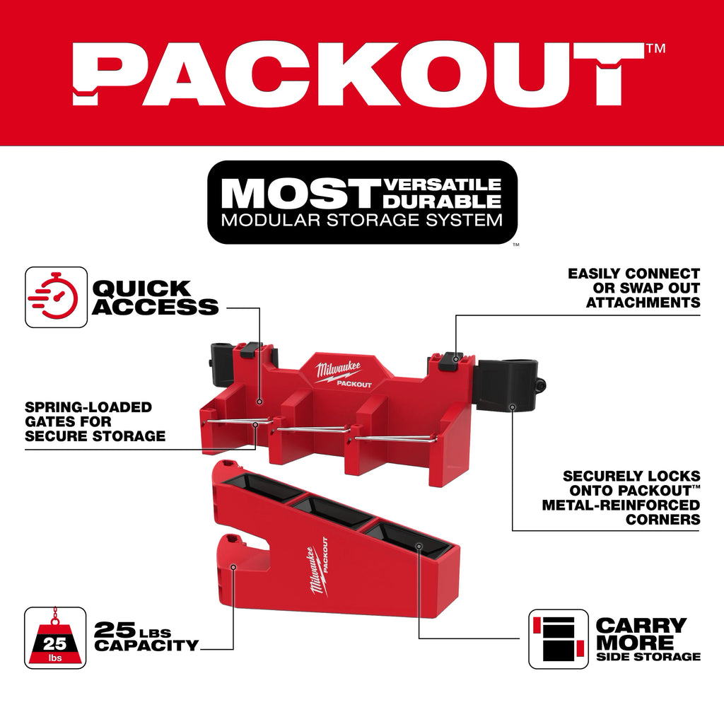Milwaukee PACKOUT Tool Box Long Tool Holder Attachment | 48-22-8607
