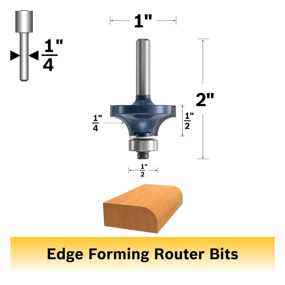 Bosch 85294M 1/4 In. x 1/2 In. Carbide Tipped Roundover Bit