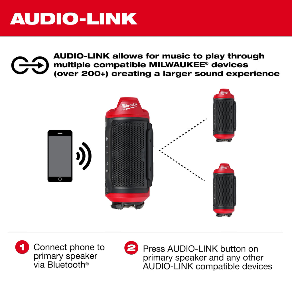 Milwaukee M12 Bluetooth Jobsite Speaker with  PACKOUT Compatibility | 2955-20