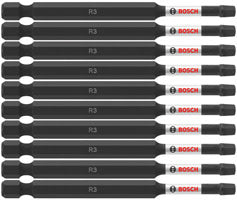 Bosch ITSQ335B 10 pc. Impact Tough 3.5 In. Square #3 Power Bits (Bulk Pack)