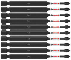Bosch ITPH135B 10 pc. Impact Tough 3.5 In. Phillips #1 Power Bits (Bulk Pack)