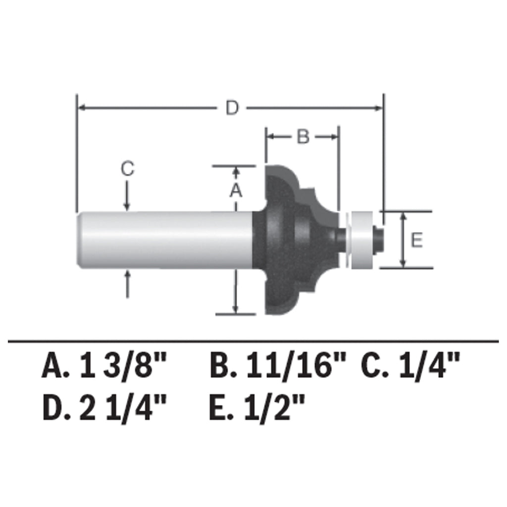 Bosch 85604MC 1-3/8 In. x 11/16 In. Carbide-Tipped Cove and Bead Router Bit