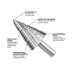 Bosch SDC3 1/4 In. to 3/4 In. High-Speed Steel Turbo Step Drill Bit