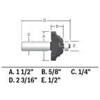 Bosch 85581MC 1-1/2 In. x 5/8 In. Carbide-Tipped Classical Router Bit