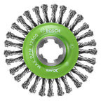 Bosch WBX409 4-1/2 In. Wheel Dia. X-LOCK Arbor Stainless Steel Stringer Bead Knotted Wire Wheel