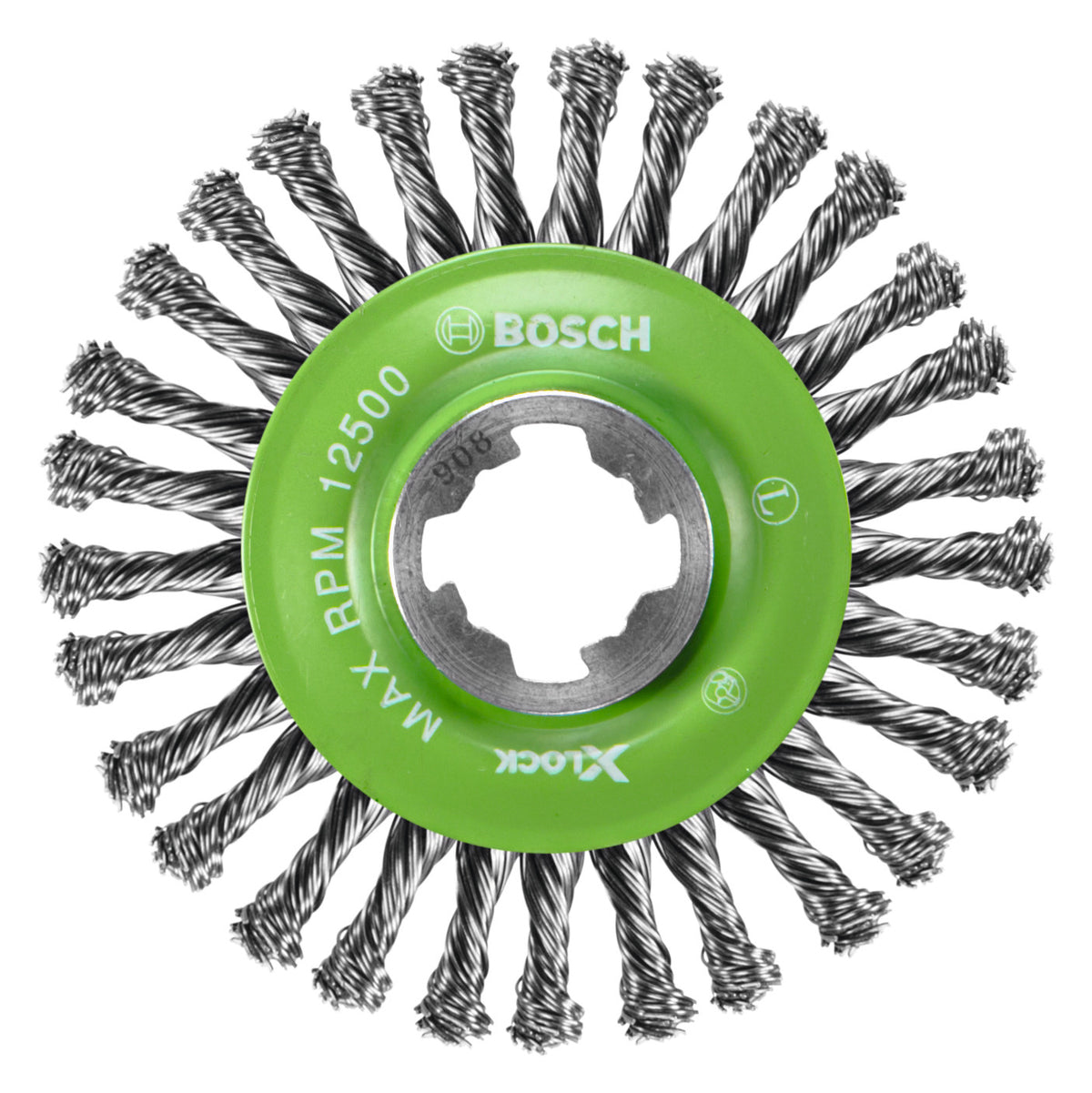 Bosch WBX409 4-1/2 In. Wheel Dia. X-LOCK Arbor Stainless Steel Stringer Bead Knotted Wire Wheel