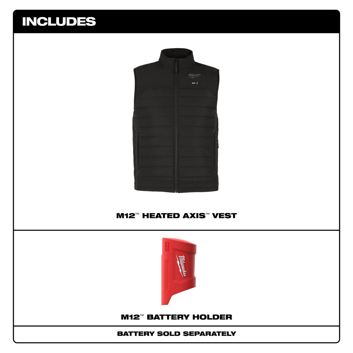 Milwaukee M12 Heated AXIS Vest – Configuration Options