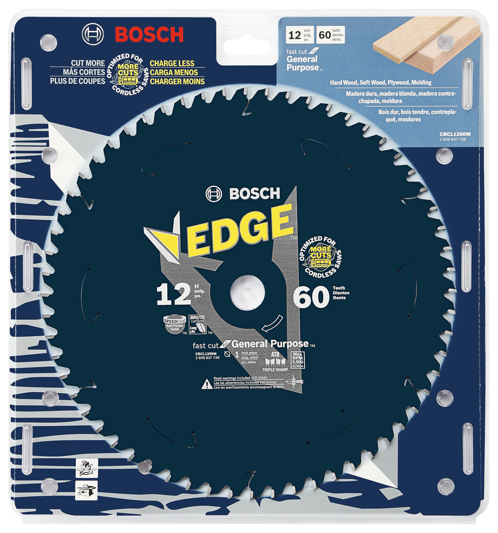 Bosch CBCL1260M 12 In. 60 Tooth Edge Cordless Circular Saw Blade for General Purpose