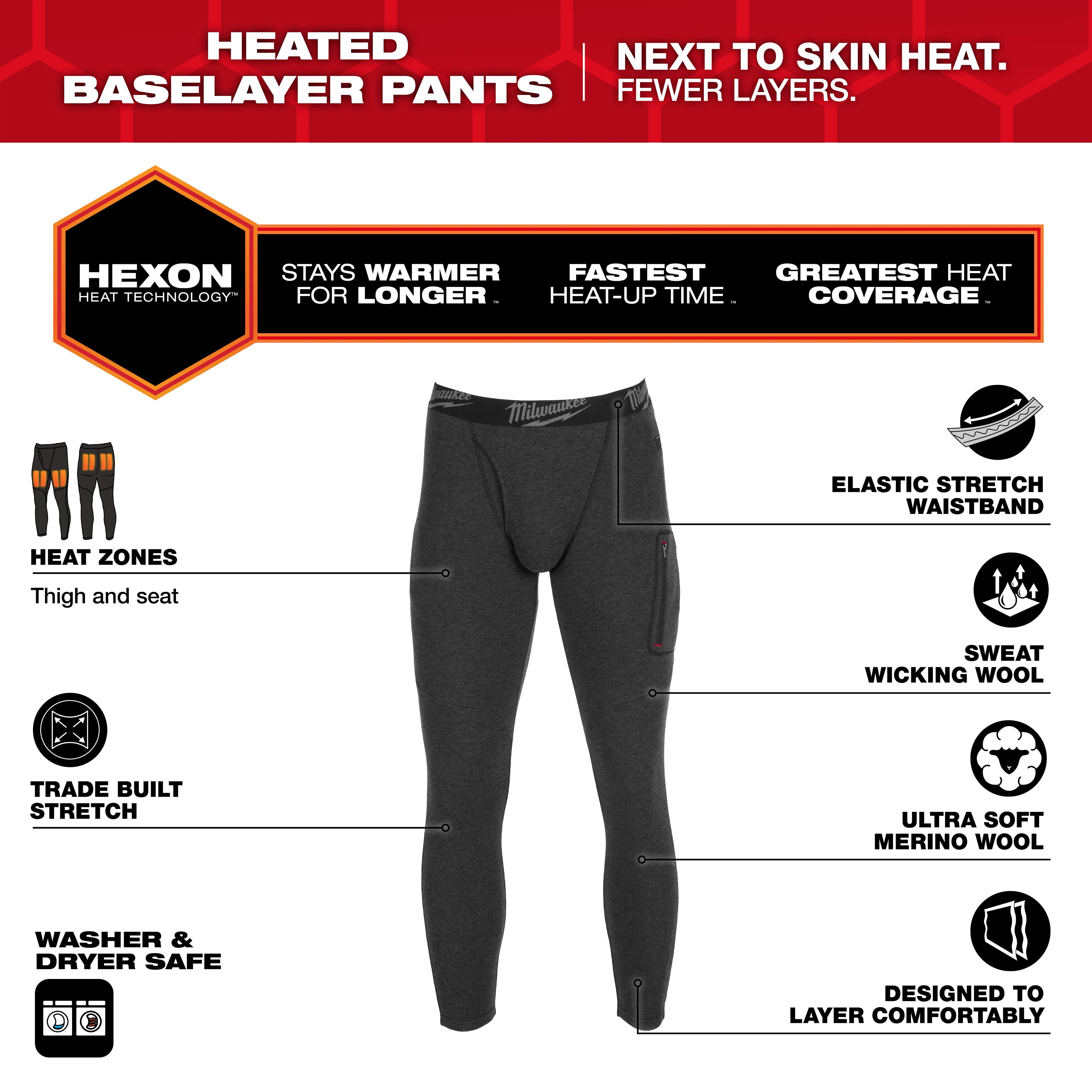 Milwaukee® Heated Merino Wool Baselayer Pants