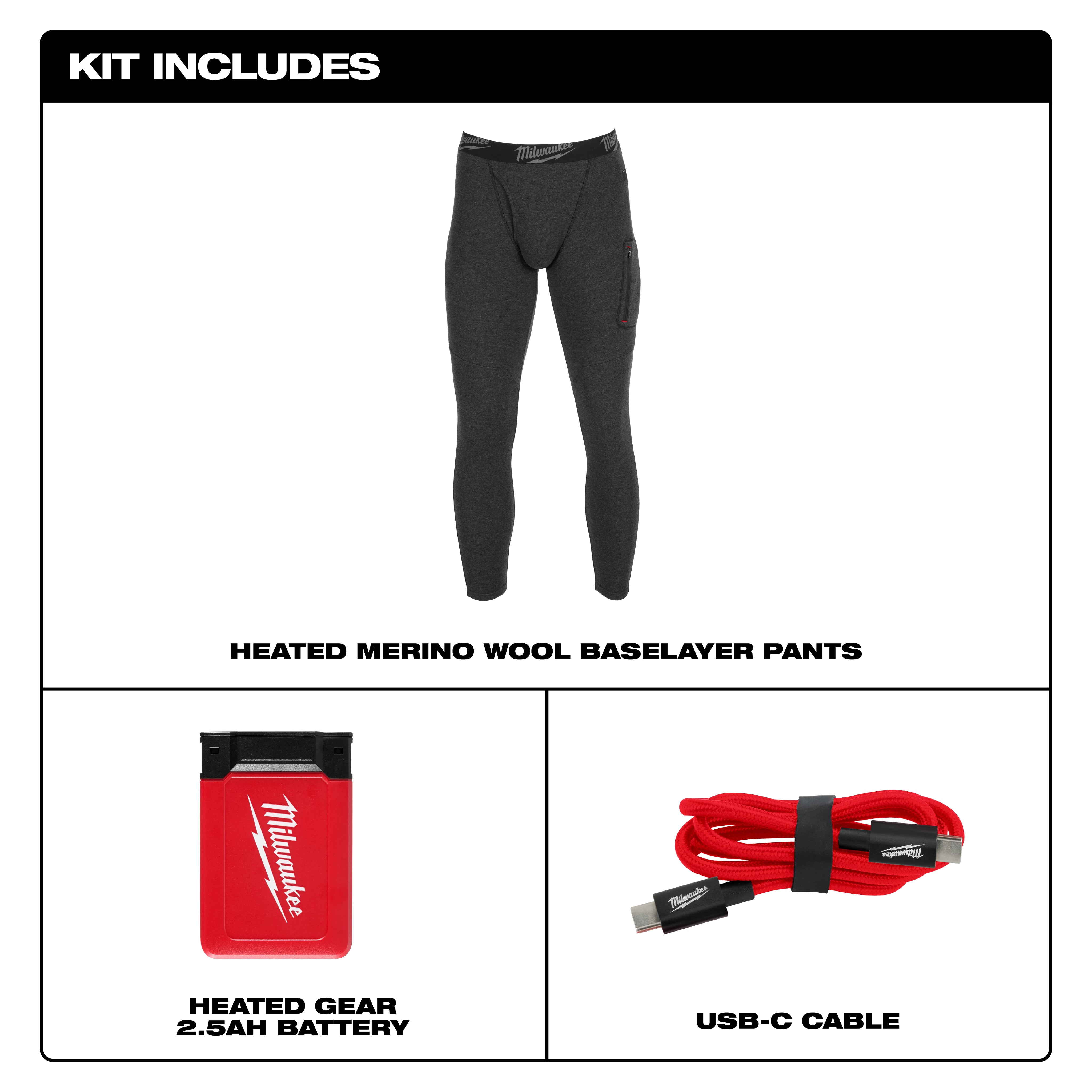 Milwaukee® Heated Merino Wool Baselayer Pants