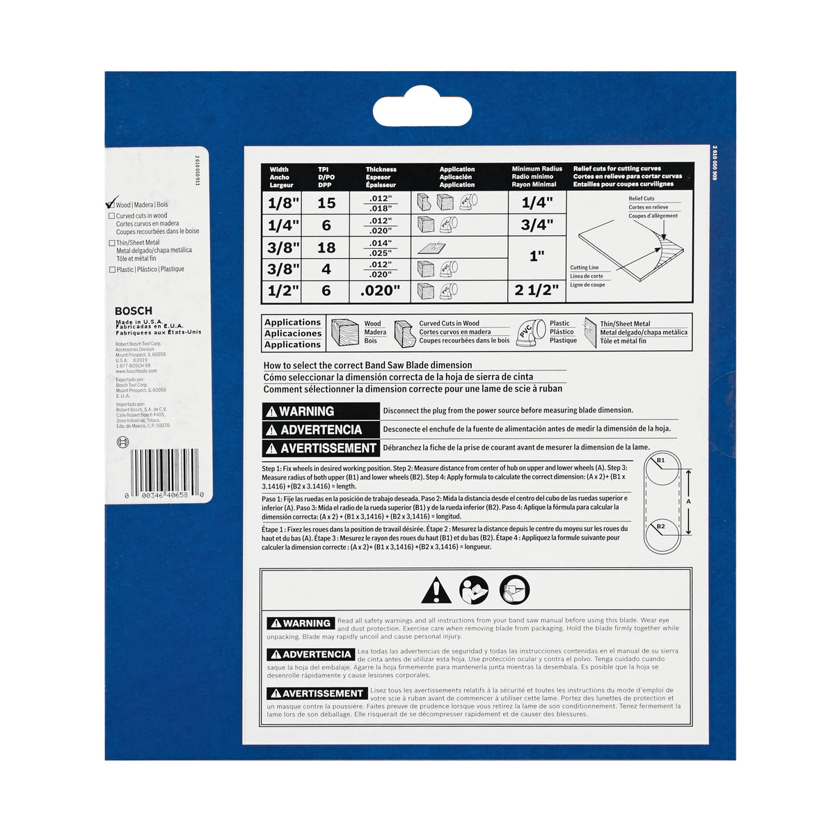 Bosch BS80-6W 80 In. 6 TPI General Purpose Stationary Band Saw Blade